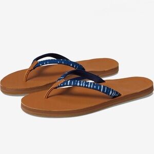 Hari Mari Women’s Shibori Flip Flop Sandals, Indigo, Size 9 (EUR 40), NWT